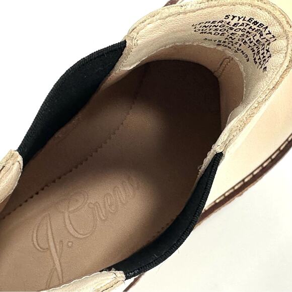 J. Crew Off White Chelsea Boots Size 7 Genuine Leather Flat Platform Booties New - Picture 6 of 13
